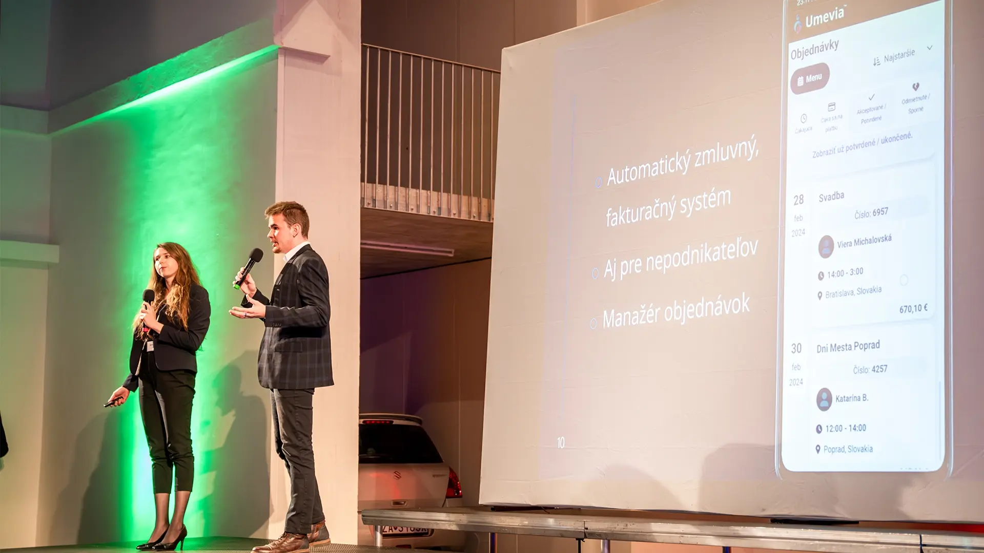 Benjamín Bekeš is presenting Umevia.com at the Innovation Festival Zilina, Slovakia.