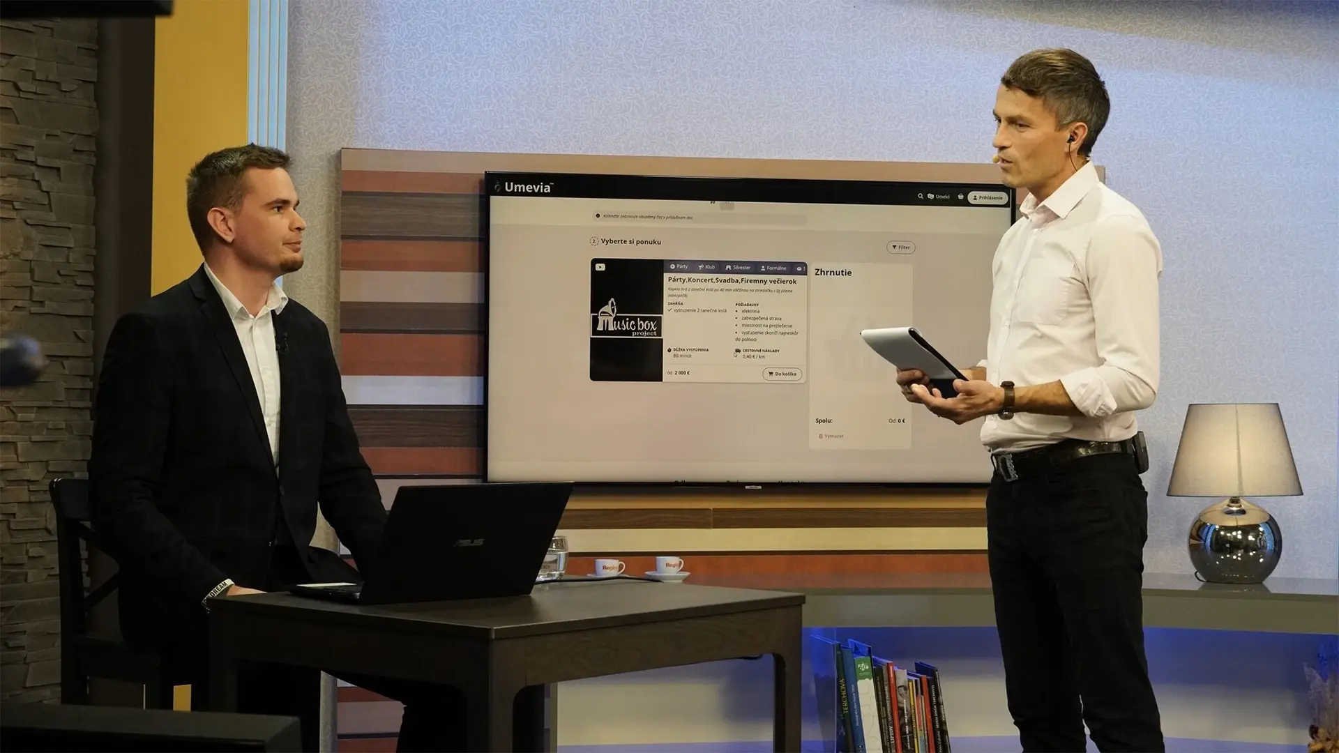 Benjamín Bekeš is presenting Umevia on the Slovak National television.